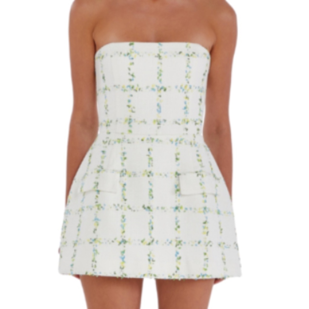 Amanda Uprichard Strapless Bethany Mini Skort Romper